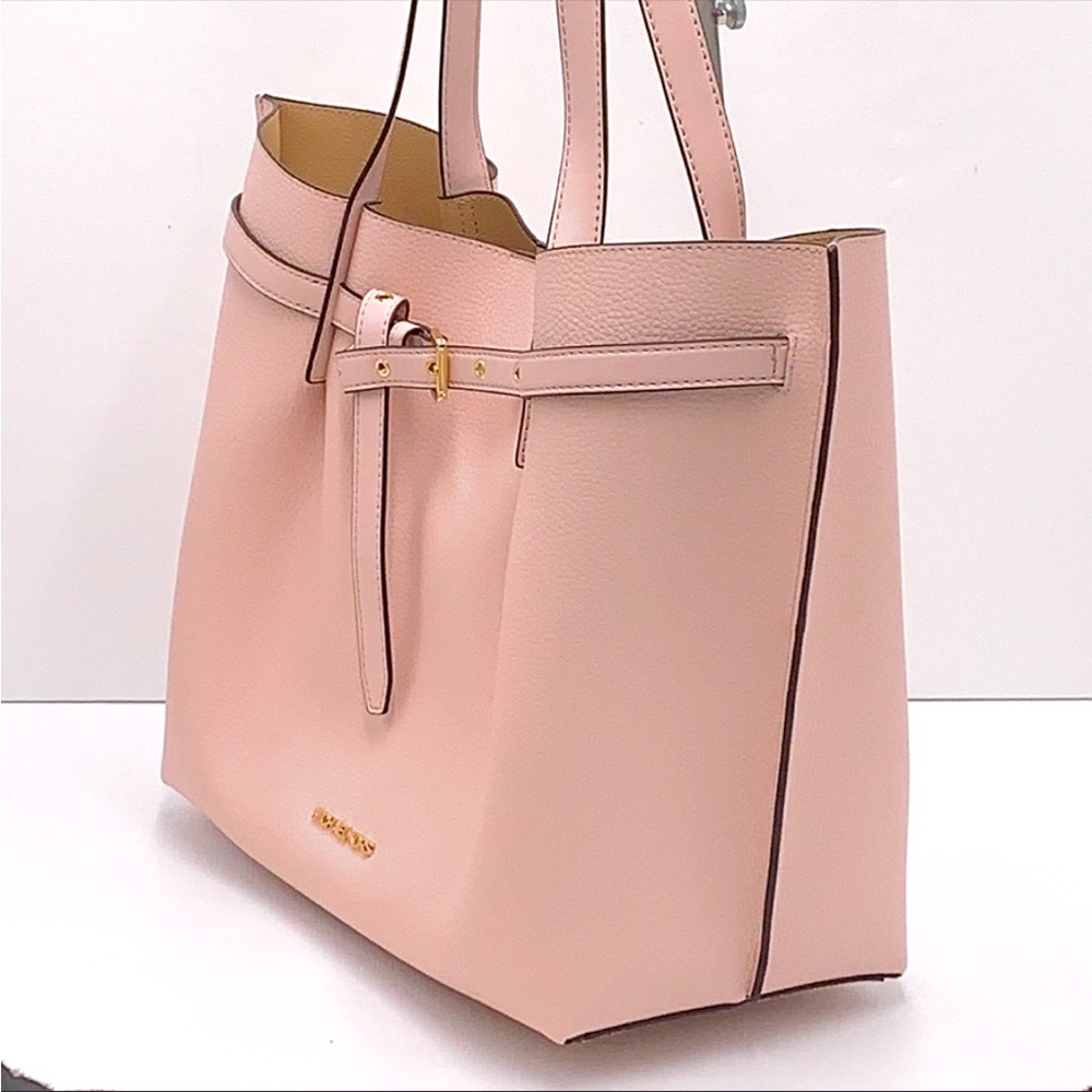 NWT MICHAEL KORS EMILIA LARGE EAST WEST TOTE BAG POWDER BLUSH COLOR - Picture 4 of 11